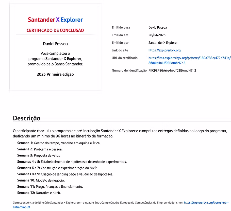 Certificado Santander Explorer