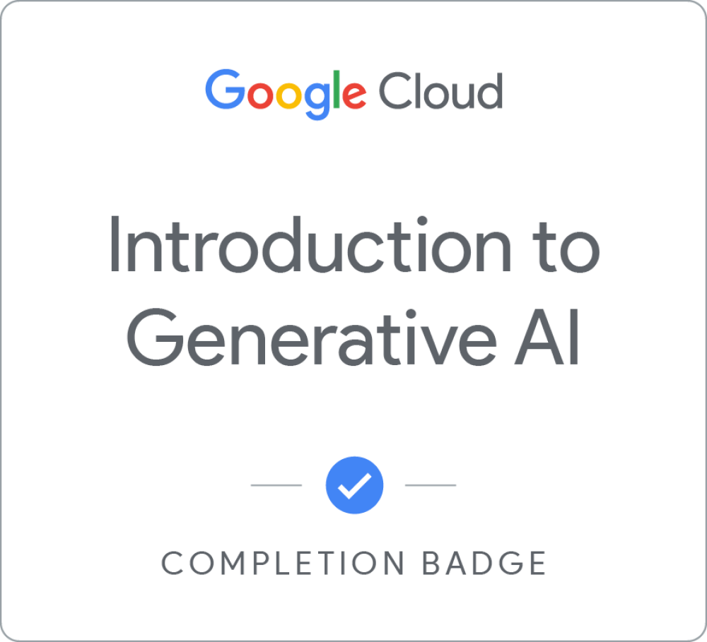 Badge do curso de Introdução a Gen AI