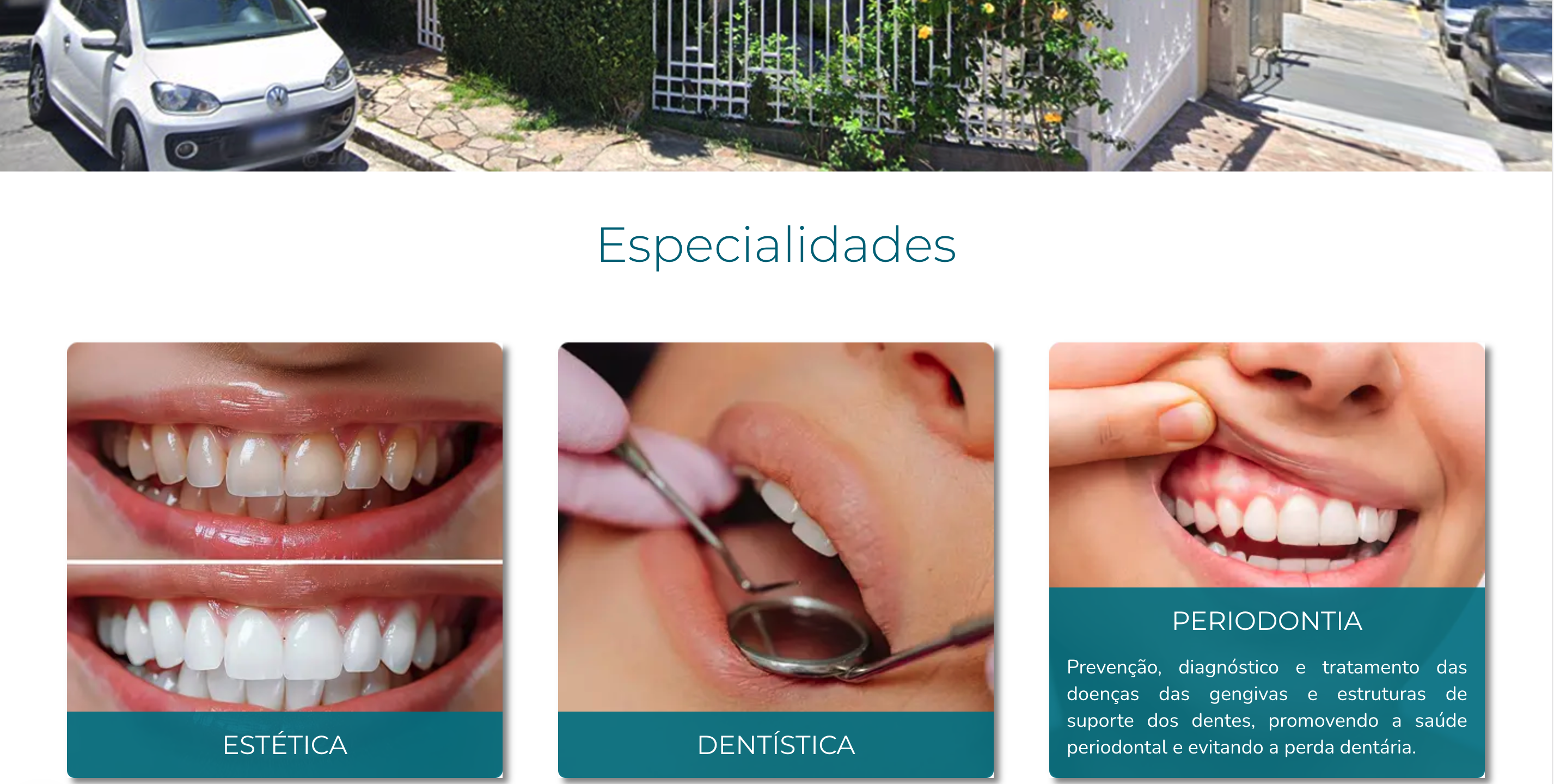 Site da clínica Odontológica
